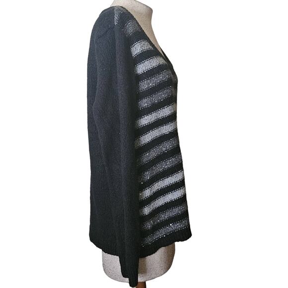 Tommy Hilfiger Black and Grey Sequin Sweater Size XL - Picture 6 of 6
